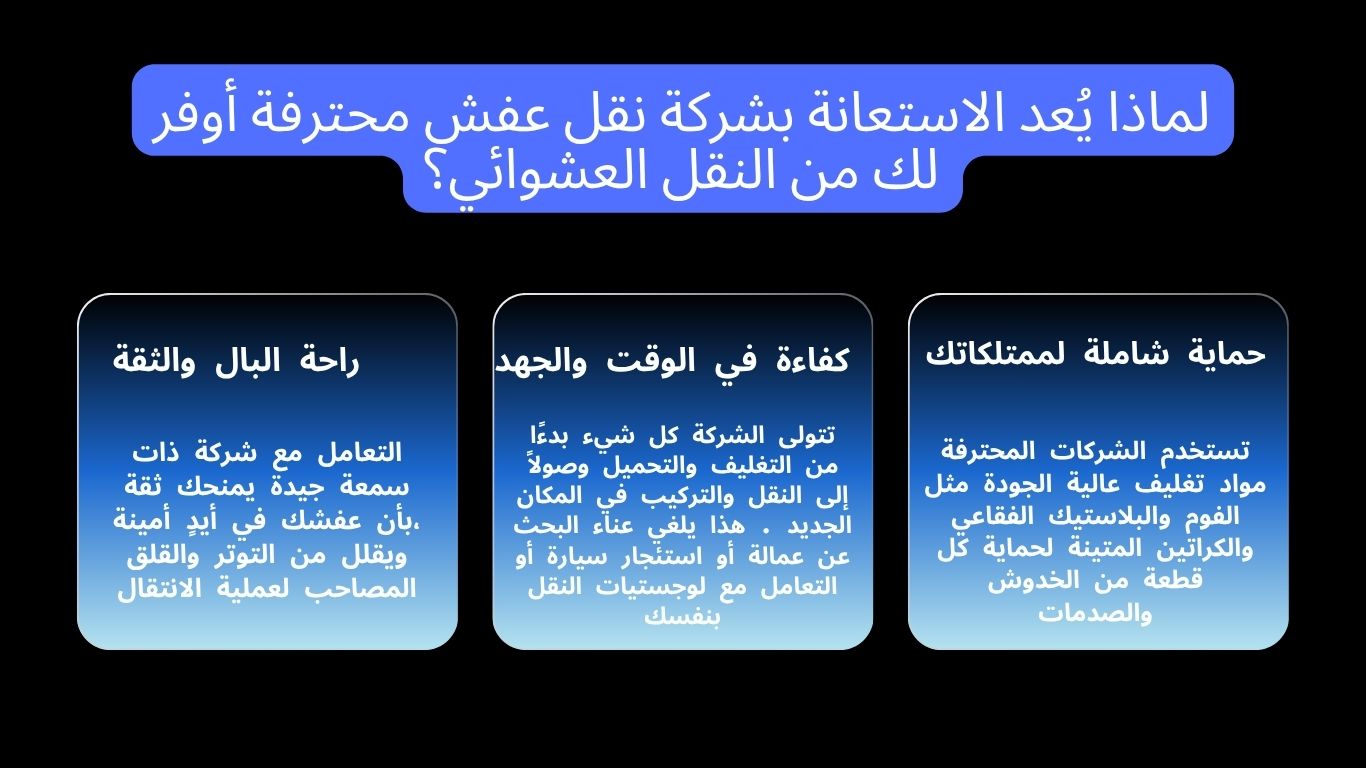 لماذا يُعد الاستعانة بشركة نقل عفش محترفة أوفر لك من النقل العشوائي؟